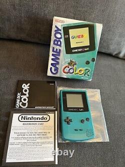 Console Nintendo Gameboy Color Teal en boîte VGC Box Testé Voir les images