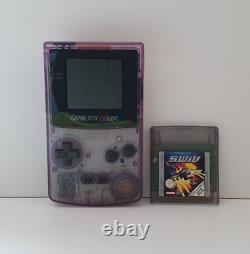 Console Nintendo Gameboy Color Transparent Purple & Jeu SWiV