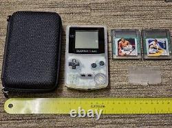 Console Nintendo Gameboy Color pack clair + 2 étuis de jeu et couvercle de batterie CGB-001