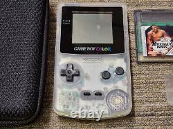 Console Nintendo Gameboy Color pack clair + 2 étuis de jeu et couvercle de batterie CGB-001