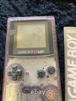 Console Nintendo Gameboy Color violette transparente avec boîte, manuel GBC japonais fonctionne