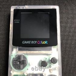 Console Nintendo Gameboy Couleur Blanc Clair Avec Écran Rétroéclairage Ips V2