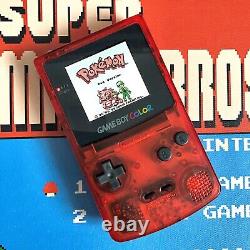 Console Nintendo Gameboy Couleur Rouge Clair Avec Écran Rétroéclairage Ips V2