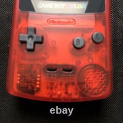 Console Nintendo Gameboy Couleur Rouge Clair Avec Écran Rétroéclairage Ips V2