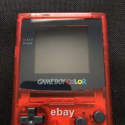 Console Nintendo Gameboy Couleur Rouge Clair Avec Écran Rétroéclairage Ips V2