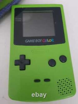 Console portable Nintendo Game Boy Color CGB-001 avec étui Pokomon vert citron