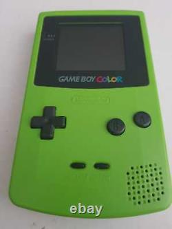 Console portable Nintendo Game Boy Color CGB-001 avec étui Pokomon vert citron