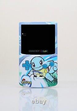 Écran IPS Game Boy Color PREMIUM GBC et coque personnalisée avec boîte Pokémon, Carapuce