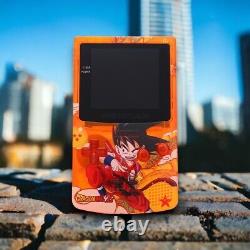 Écran IPS de haute qualité pour Game Boy Color PREMIUM & coque personnalisée avec boîte Dragon Ball, Goku