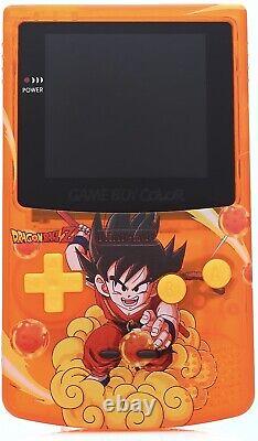 Écran IPS de haute qualité pour Game Boy Color PREMIUM & coque personnalisée avec boîte Dragon Ball, Goku