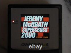 Écran LCD rétro-éclairé Gameboy Color New + Corps + Jerry McGraph Supercross allumé gbc