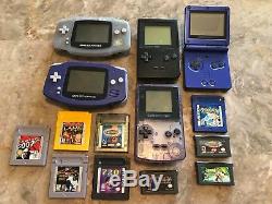 Énorme Gameboy Lot Gameboy Pocket, Advance, Couleur, Advance Sp! 9 Jeux! Pokemon