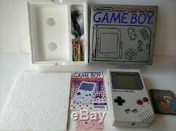 Excellente Console Couleur Gris Game Boy Nintendo (dmg-001), Manuel, Coffret-b308