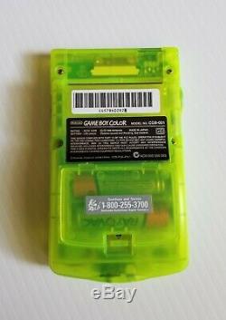 Game Boy Color Full Size Ips LCD V2 Lueur Dans La Coquille Vert Foncé Pokemon Gbc