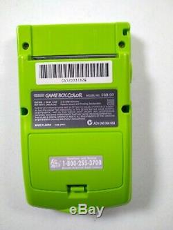 Game Boy Color Kiwi (vert Lime) Système Nintendo Gbc Complet Dans La Boîte