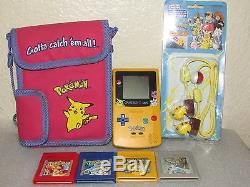 Game Boy Color System Limited Edition Pokémon Jaune + Jeux Pokémon Jaune, Rouge