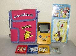 Game Boy Color System Limited Edition Pokémon Jaune + Jeux Pokémon Jaune, Rouge