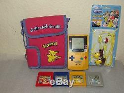 Game Boy Color System Limited Yellow Pokemon Edition + Pokemon Games Jaune, Rouge