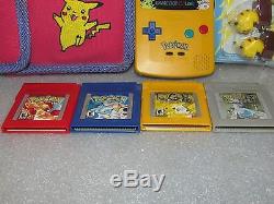 Game Boy Color System Limited Yellow Pokemon Edition + Pokemon Games Jaune, Rouge