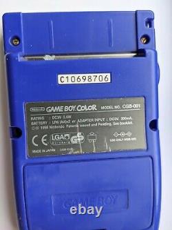 Game Boy Couleur Avec Faisceau De Jeux Et Boîtier Original 1998 Console En Raisin Violet