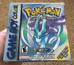 Game Boy Couleur Pokemon Crystal Complète Cib Authentic New Save Battery # 3