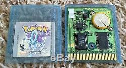 Game Boy Couleur Pokemon Crystal Complète Cib Authentic New Save Battery # 3
