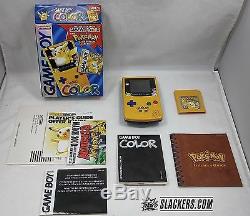 Game Boy Couleur Pokémon Ed Jaune-bleu Portatif Joueur Complet Dans La Boîte Avec Game Pak