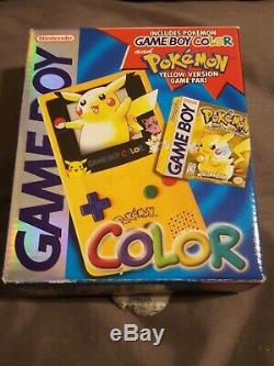 Game Boy Couleur Pokemon Spécial Edition Pikachu Yellow-blue In Box Withcase Manuels