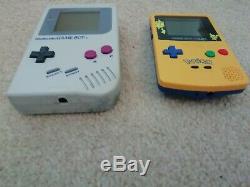 Game Boy Original 1989 & Game Boy Couleur Pikachu 2 Cas De Gameboys Plus, Jeux
