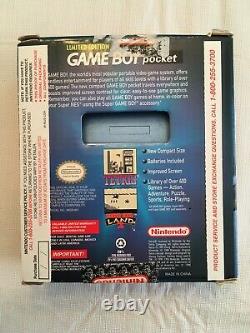 Game Boy Pocket Edition Limitée Ice Blue Avec Boîte (mgb-001 Fonctionne)