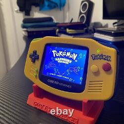 GameBoy Advance GBA. Nouvel écran IPS V2, thème Pokémon. 10 niveaux de luminosité
