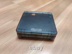 Gameboy Advance Sp Transparent Black Avec Bouton Jaune Color Ags Ips Screen Mod