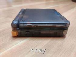Gameboy Advance Sp Transparent Black Avec Bouton Jaune Color Ags Ips Screen Mod