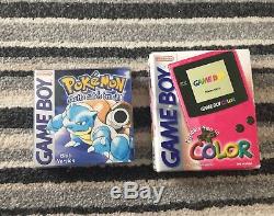 Gameboy Color Console Et Pokemon Blue Game Boy En Boîte