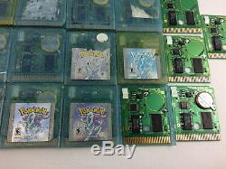 Gameboy Color Pokemon Cristal Panier Lot De 33 Pièces Non Travail Ou Pour Réparations