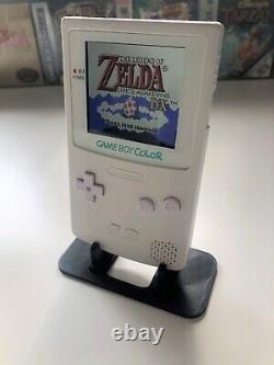 Gameboy Color avec écran IPS rétroéclairé modifié coque blanche personnalisée Q5 Pixel rétro