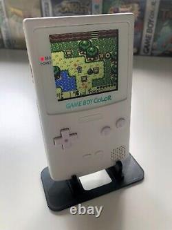 Gameboy Color avec écran IPS rétroéclairé modifié coque blanche personnalisée Q5 Pixel rétro