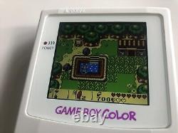 Gameboy Color avec écran IPS rétroéclairé modifié coque blanche personnalisée Q5 Pixel rétro