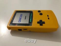 Gameboy Colour avec Mod d'Écran Rétroéclairé IPS Coque Personnalisée Jaune Pissenlit Q5