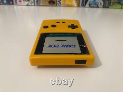 Gameboy Colour avec Mod d'Écran Rétroéclairé IPS Coque Personnalisée Jaune Pissenlit Q5