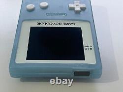 Gameboy Colour avec mod d'écran IPS rétroéclairé coquille personnalisée bleu bébé Q5 Pixel rétro