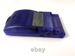 Gameboy Colour avec mod écran rétroéclairé IPS V2 coque personnalisée bleu nuit Q5