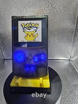 Gameboy Colour fortement modifié avec HDMI, écran Q5 IPS rétroéclairé + boutons LED bleus.