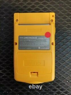 Gameboy Couleur Jaune Console & 7 Pokemon Jeux Bundle