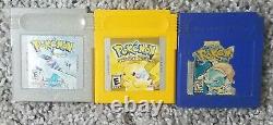 Gameboy Couleur Pokemon Pikachu Edition Avec Boîtier, Chargeur, Et 3 Jeux Tested