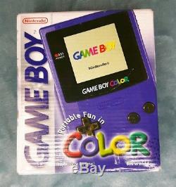 Hou La La! Nintendo Gameboy Couleur Purple Nouvelle Boîte Scellée Boxed Boy Boy Console