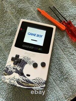 Ips Backlit Gameboy Couleur Nintendo Great Wave Japon Tsunami Gbc Hokusai