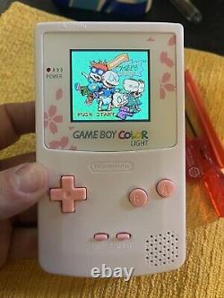 Ips Backlit Sakura Pink Nintendo Gameboy Couleur Gbc Cartouche Nes Japon