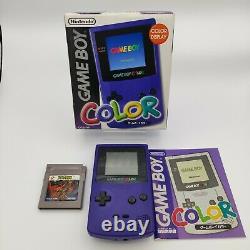 Jeu Boy Couleur Console Portable Purple Boxed Testé + Jeu Castlevania Japon