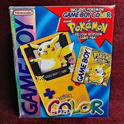 Jeu Garçon Couleurpokemon Pikachu Système Jaune100% Complet Cib Nintendo Console